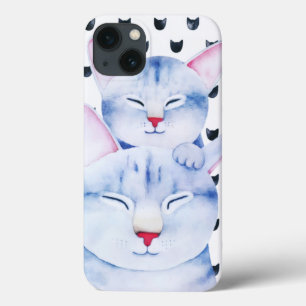 カワイトマムベビー猫ラブウォーターカラー iPhone 13ケース
