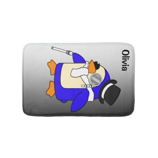 カワイトマンギンクラシック白黒 バスマット (正面)