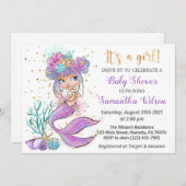 カワイトマーメイドアンダーザシーベビーシャワー招待状 招待状 (正面/裏面)