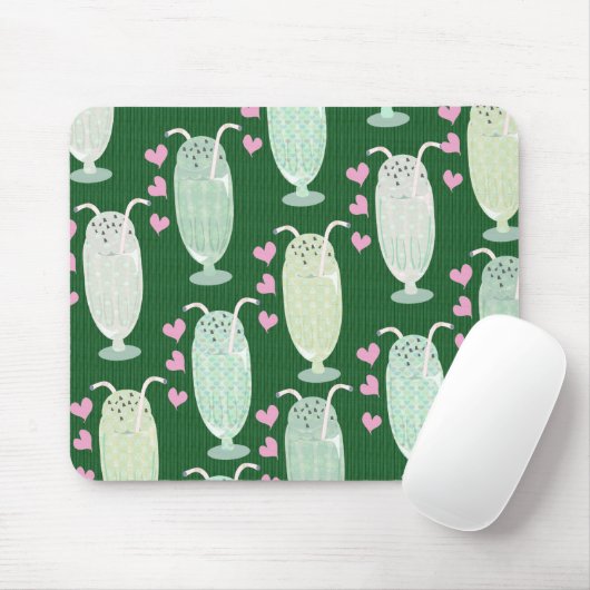 カワイトミルクシェイクズミントおもしろいハッピーおいしい柄 マウスパッド (マウス)