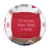 カワイトメリークリスマスおじいちゃん3フォトコラージュ 野球ボール (裏面)