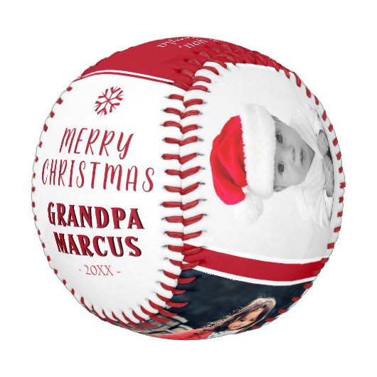 カワイトメリークリスマスおじいちゃん3フォトコラージュ 野球ボール (アングル)