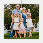 カワイトモダン素朴クリスマスツリーズホリデーフォト セラミックオーナメント (裏面)