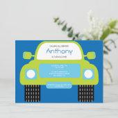 カワイトモンスタートラック誕生パーティー招待状 招待状 (スタンド正面)