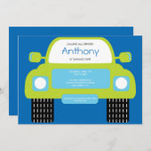 カワイトモンスタートラック誕生パーティー招待状 招待状 (正面/裏面)