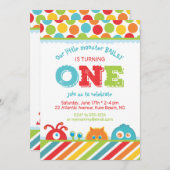 カワイトモンスター第1誕生日 招待状 (正面/裏面)