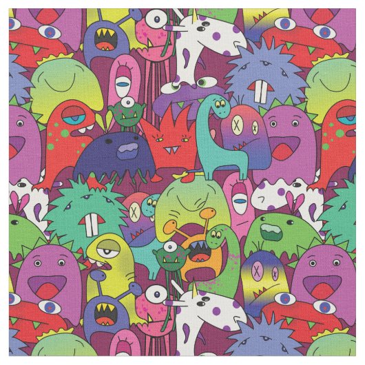 カワイトモンスター-パタ子供へーン ファブリック (クローズアップ)