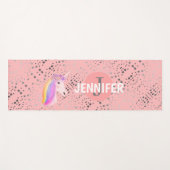 カワイトユニコーン赤面ピンクファンタジースパーソナライズされたター ヨガマット (正面(横))