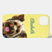カワイトヨークシャーテリアドッグネームシックイエローグラムテリア Case-Mate iPhoneケース (裏面 (横))