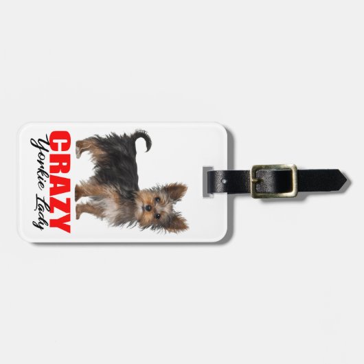 カワイトヨークシャーテリア好きの子犬ドッグヨークシャーテリア ラゲッジタグ (正面横)