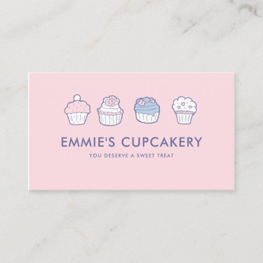 カワイトライトピンクカップケーキ名刺 名刺 (正面)
