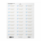 カワイトライトブルーハートカスタム金ゴールド差出人住所 ラベル (フルシート)