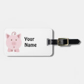 カワイトラウンドピンク豚 ラゲッジタグ (正面横)
