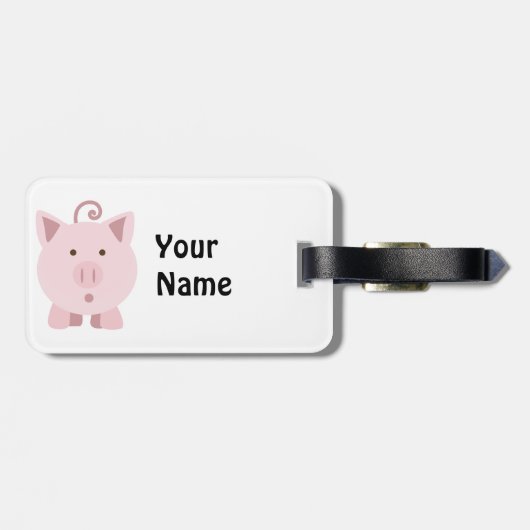カワイトラウンドピンク豚 ラゲッジタグ (裏面横)
