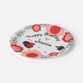 カワイトラディバグズファーストバースデーパーティープレート ペーパープレート (アングル)