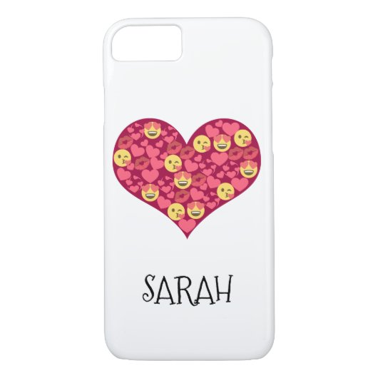 カワイトラブキスリップ絵文字ハート Case-Mate iPhoneケース (裏面)