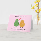 カワイトラ素晴らしブな梨のカップルPUN記念日愛 カード (黄色い花)