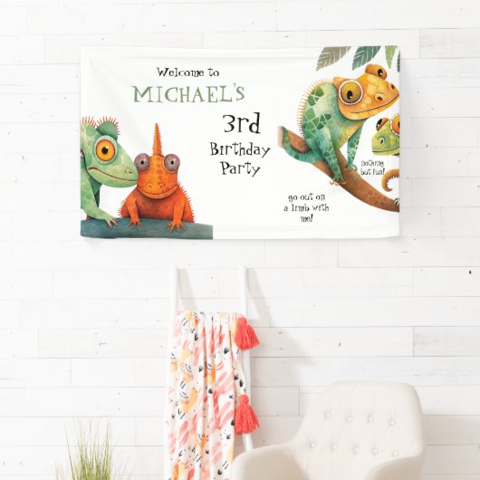 カワイトリザードボーイバースデーパーティーへようこそ 横断幕 (インサイチュ)