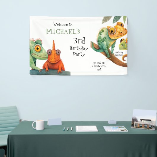 カワイトリザードボーイバースデーパーティーへようこそ 横断幕 (トレードショー)
