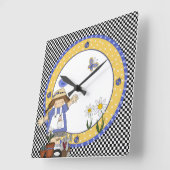 カワイトリトルガーデナーウォールクロック スクエア壁時計 (傾斜)