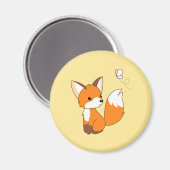 カワイトリトルキツネウオッチングバタフライ マグネット (正面/裏面)