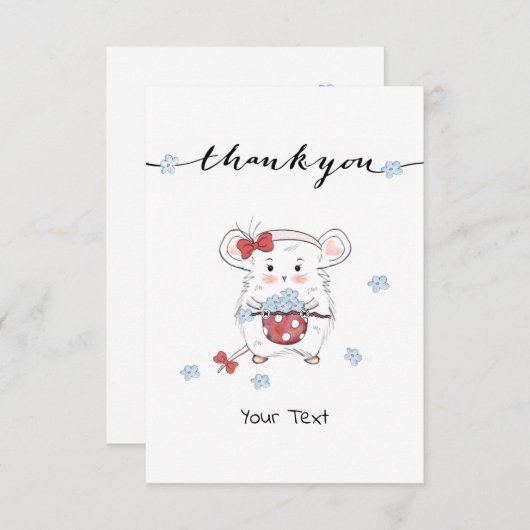 カワイトリトルハムスターカスタムフローラ サンキューカード (正面/裏面)