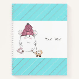 カワイトリトルハムスターブルーストライプの  ノートブック