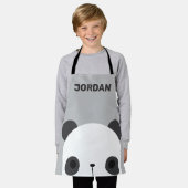 カワイトリトルパンダベアパーソナライズされた&ネーム エプロン (着用した状態)