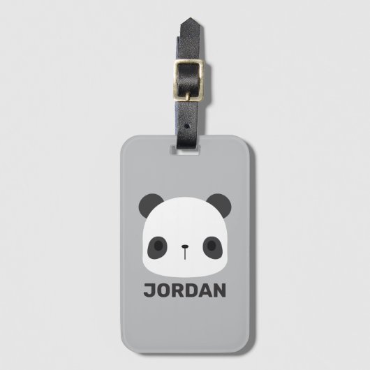 カワイトリトルパンダベアパーソナライズされた&ネーム ラゲッジタグ (正面縦)