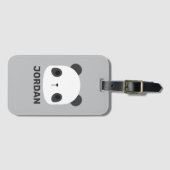 カワイトリトルパンダベアパーソナライズされた&ネーム ラゲッジタグ (正面横)