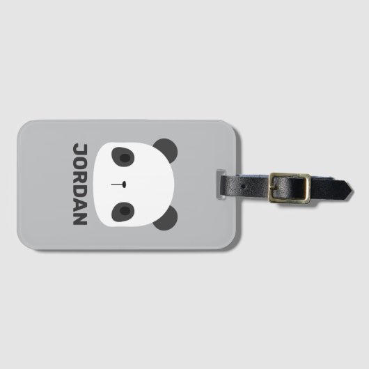 カワイトリトルパンダベアパーソナライズされた&ネーム ラゲッジタグ (正面横)