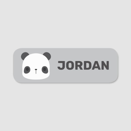 カワイトリトルパンダベアパーソナライズされた&ネーム 名札 (正面)