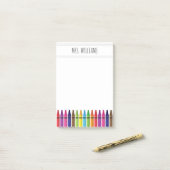 カワイトレインボークレヨン小学校先生 ポストイット (デスク上)