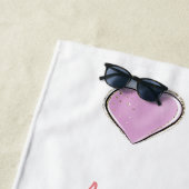 カワイトレインボーグリッターユニコーンウィズ名前をカスタムする ビーチタオル (インサイチュ)