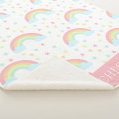 カワイトレインボースターズソフトパステルカラーズベビーガール シェルパブランケット (3/4)