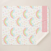 カワイトレインボースターズソフトパステルカラーズベビーガール シェルパブランケット (正面(横))