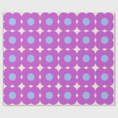 カワイトレトロの花柄紫中モダン央 ラッピングペーパー (フラット)