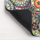 カワイトレトロシックファンキーフローラサークルアートパターン マウスパッド (コーナー)