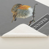 カワイトロビンバードファミリーグモノグラムのレー シェルパブランケット (3/4)