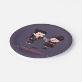 カワイトヴァンパイアボーイ&ガールハローウィンパーティプレート ペーパープレート (アングル)