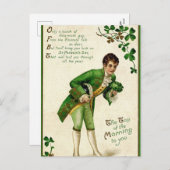 カワイトヴィンテージアイリッシュランドクローバーセントパトリックデー シーズンポストカード (正面/裏面)