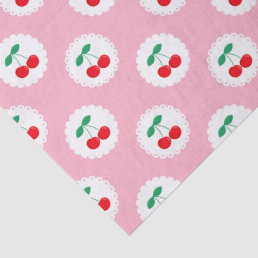  カワイトヴィンテージサマーピンク白赤さくらんぼ 薄葉紙 (詳細)