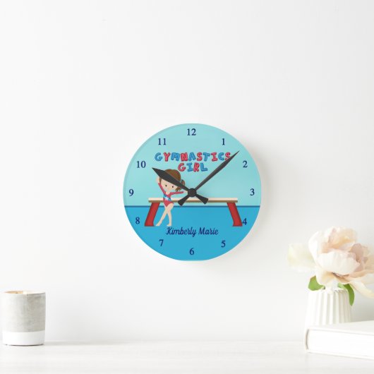 カワイト体操ガールカスタムキッズ体操 ラウンド壁時計 (ホーム)