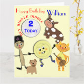 カワイト子供部屋リームキッズエイジアンドネーム誕生日 カード (黄色い花)