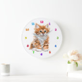 カワイト子猫スイートベビーキャット ラージ壁時計 (ホーム)