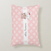 カワイト小さな女の子ハムスターピンクアクセント枕 アクセントクッション (正面(垂直))