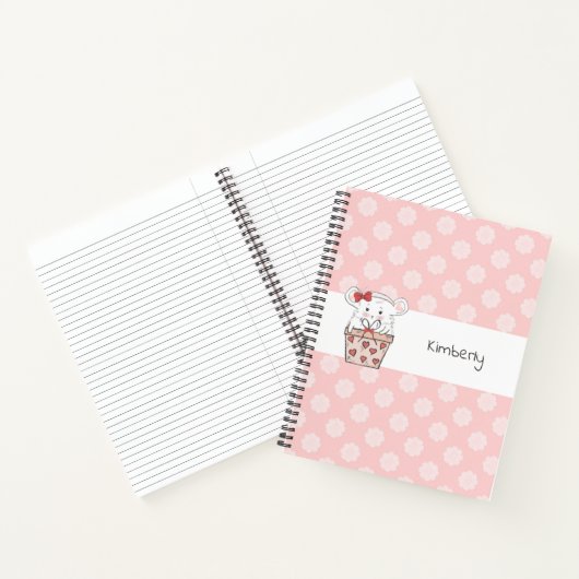 カワイト小さな女の子ハムスターピンク ノートブック (内部)