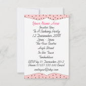 カワイト小さな女の子ベーキングテーマパーティー 招待状 (裏面)