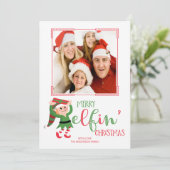 カワイト小妖精や小人エルフィンクリスマスフォトカード シーズンカード (スタンド正面)