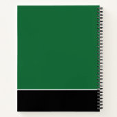 カワイト応援コパーソナライズされたーチグリーン&ブラック ノートブック (裏面)